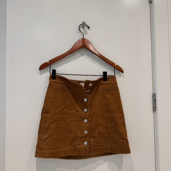 Aritzia Wilfred Free Corduroy Button-Front Mini Skirt – Camel / Size 4 - Picture 2 of 3